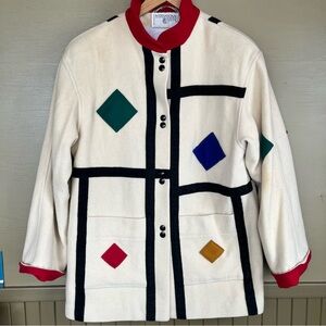 1980’s International Scene Vintage Wool Blend Geometric Yugoslavian Jacket